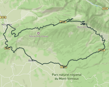 Mount Ventoux from Bèdoin descending by Malaucène