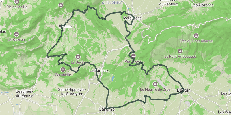 Scenic Coffee loop road cycling route map