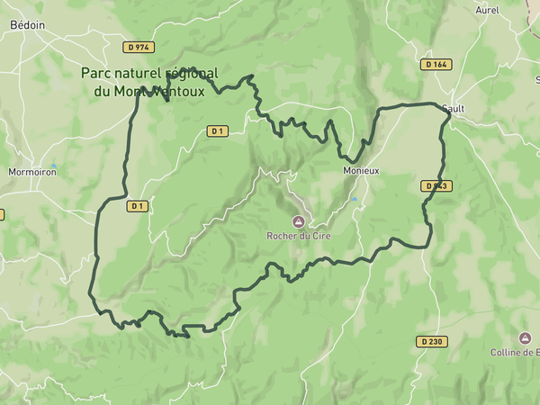 Vineyards and lavender fields of the Provence route map