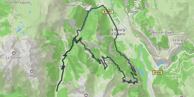 A touch of Strade Bianche in the Écrins National Park road cycling route map