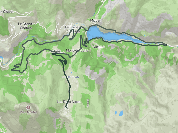 Loop around Lac du Chambon route map