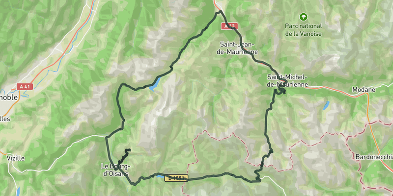 Marmotte Granfondo road cycling route map