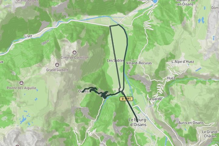 road cycling route map for Oulles, the hidden gem