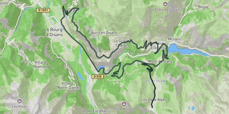 Route de la Roche road cycling route map