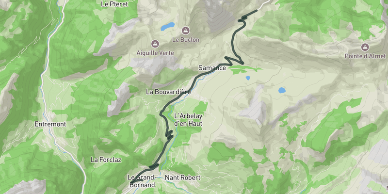 Col de la Colombière from Le Grand Bornand elevation profile