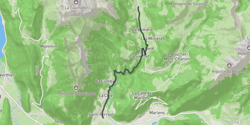 Col du Marais from Saint-Ferréol elevation profile