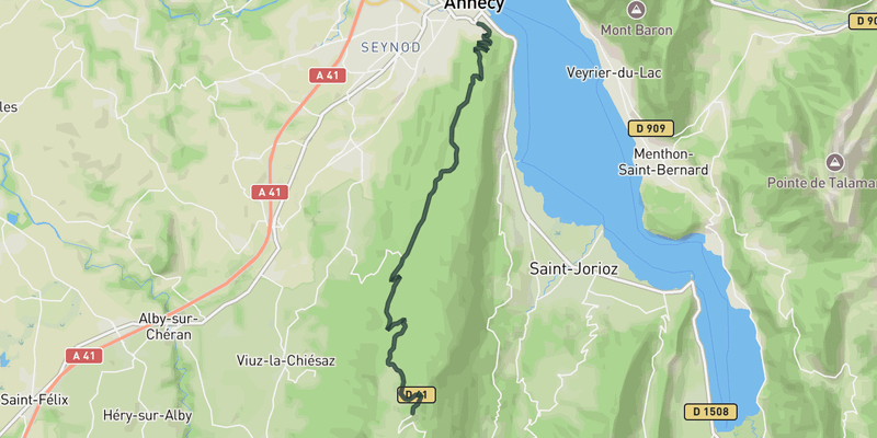 Col du Semnoz elevation profile