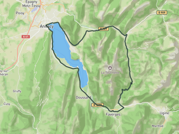 Around the Lake and over Col du Marais route map