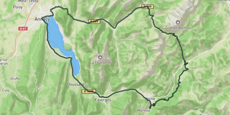 Col de Aravis loop road cycling route map