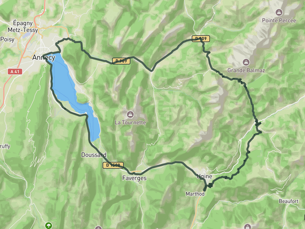 Col de Aravis loop route map