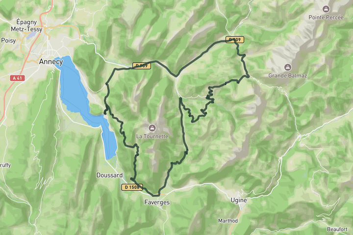 Col de la Forclaz, Plan Bois and Col de la Croix-Fry route map