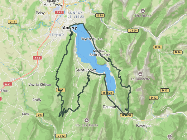 Cols du Semnoz and la Forclaz route map