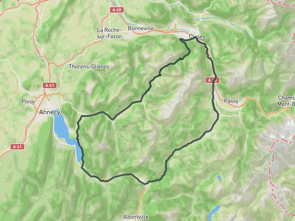 Loop to Col de la Colombière route map