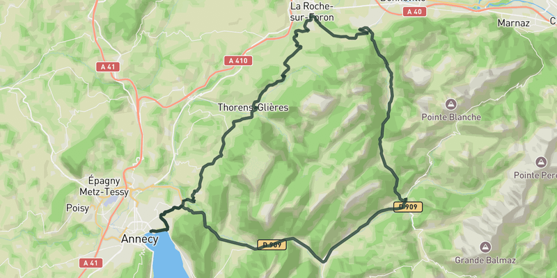 Tour des Glières road cycling route map
