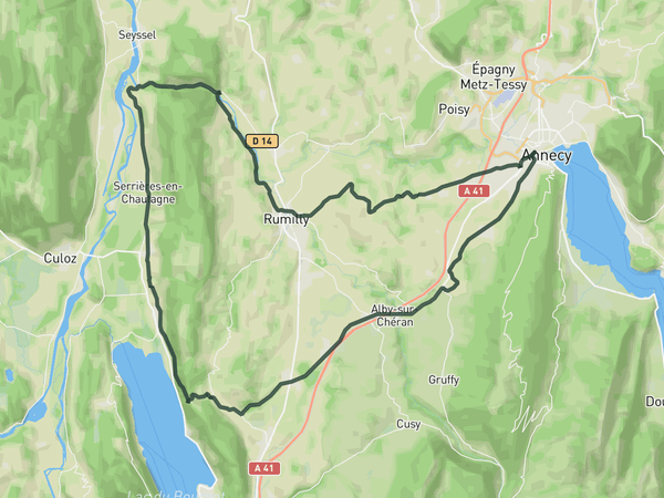 Towards Lac du Bourget route map