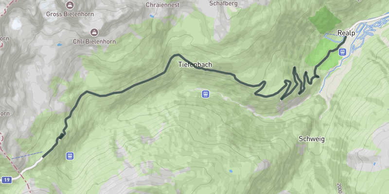 Furka Pass elevation profile