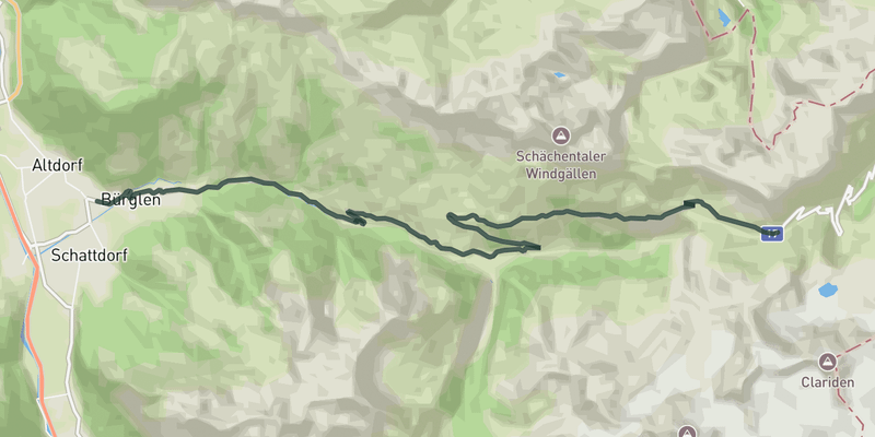 Klausen Pass elevation profile
