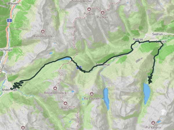Lai da Nalps from Andermatt route map