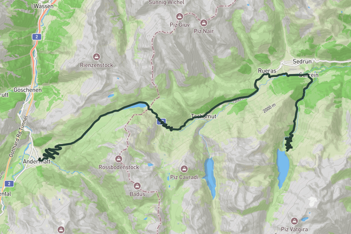 Lai da Nalps from Andermatt route map