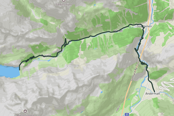 road cycling route map for Ride Göscheneralpsee